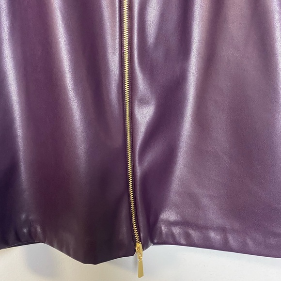 Calvin Klein Purple Faux Leather Dress Size 4 - Picture 5 of 6